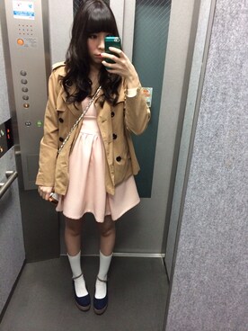 「H&M」｜「H&M（エイチ・アンド・エム）のアイテム（トレンチコート）」を使った、あすぴーさん（レディース・163cm）の春コーディネート