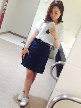 「H&M（エイチ・アンド・エム）のアイテム（スニーカー）」を使った、オガワマイさん（レディース・152cm）の夏コーディネート