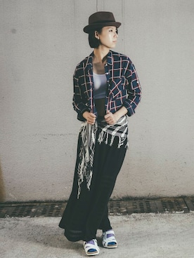 「pizza cut five（ピザカットファイブ）のアイテム（シャツ/ブラウス）」を使った、PizzaCutFiveさん（レディース・160cm）の秋コーディネート