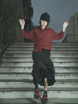 「pizza cut five（ピザカットファイブ）のアイテム（シャツ/ブラウス）」を使った、PizzaCutFiveさん（レディース・160cm）の秋コーディネート