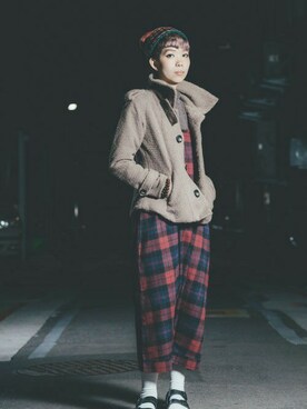 「pizza cut five（ピザカットファイブ）のアイテム（ジャケット/アウター）」を使った、PizzaCutFiveさん（レディース・165cm）の冬コーディネート