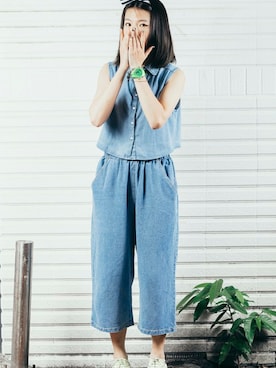 「pizza cut five（ピザカットファイブ）のアイテム（シャツ/ブラウス）」を使った、PizzaCutFiveさん（レディース・161cm）の春コーディネート