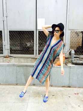 「pizza cut five（ピザカットファイブ）のアイテム」を使った、PizzaCutFiveさん（レディース・165cm）の夏コーディネート