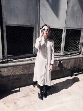 「pizza cut five（ピザカットファイブ）のアイテム（シャツ/ブラウス）」を使った、PizzaCutFiveさん（レディース・160cm）の秋コーディネート