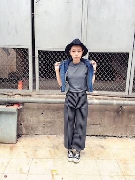 「pizza cut five（ピザカットファイブ）のアイテム」を使った、PizzaCutFiveさん（レディース・165cm）の秋コーディネート