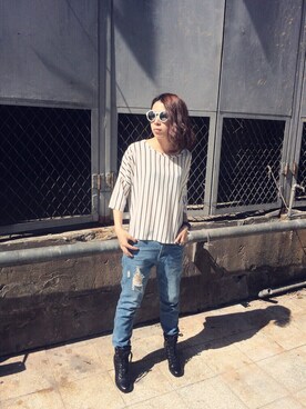 「pizza cut five（ピザカットファイブ）のアイテム」を使った、PizzaCutFiveさん（レディース・160cm）の秋コーディネート