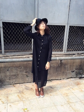 「pizza cut five（ピザカットファイブ）のアイテム（シャツ/ブラウス）」を使った、PizzaCutFiveさん（レディース・160cm）の秋コーディネート