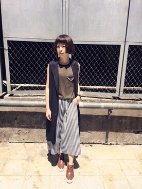 「pizza cut five（ピザカットファイブ）のアイテム（パンツ）」を使った、PizzaCutFiveさん（レディース・160cm）の秋コーディネート