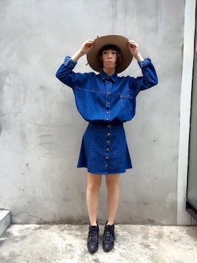 「pizza cut five（ピザカットファイブ）のアイテム（シャツ/ブラウス）」を使った、PizzaCutFiveさん（レディース・160cm）の秋コーディネート