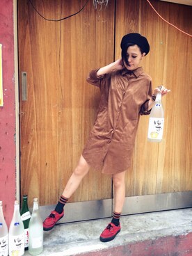 「pizza cut five（ピザカットファイブ）のアイテム（シャツ/ブラウス）」を使った、PizzaCutFiveさん（レディース・165cm）の秋コーディネート