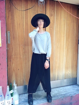 「pizza cut five（ピザカットファイブ）のアイテム」を使った、PizzaCutFiveさん（レディース・160cm）の秋コーディネート