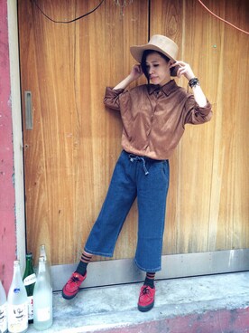 「pizza cut five（ピザカットファイブ）のアイテム」を使った、PizzaCutFiveさん（レディース・165cm）の秋コーディネート