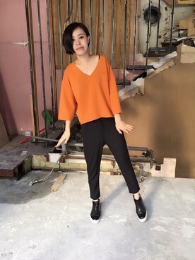 「pizza cut five（ピザカットファイブ）のアイテム」を使った、PizzaCutFiveさん（レディース・165cm）の秋コーディネート