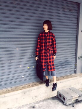 「pizza cut five（ピザカットファイブ）のアイテム（シャツ/ブラウス）」を使った、PizzaCutFiveさん（レディース・160cm）の秋コーディネート