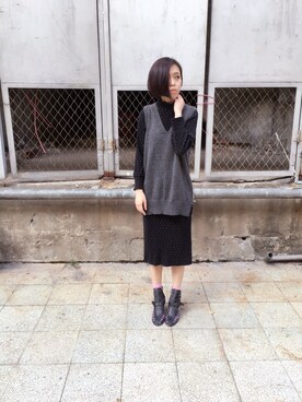 「pizza cut five（ピザカットファイブ）のアイテム」を使った、PizzaCutFiveさん（レディース・165cm）の冬コーディネート