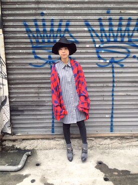 「アイテム（ネックウォーマー/スヌード）」を使った、PizzaCutFiveさん（レディース・160cm）の春コーディネート