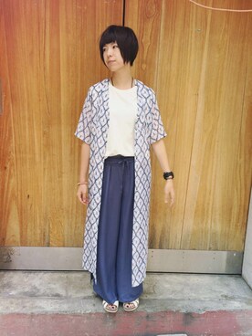 「pizza cut five（ピザカットファイブ）のアイテム（ジャケット/アウター）」を使った、PizzaCutFiveさん（レディース・160cm）の夏コーディネート