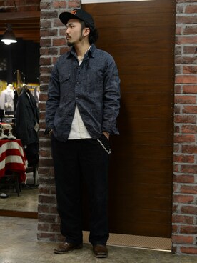 「POST O'ALLS（ポストオーバーオールズ）のアイテム（ジャケット/アウター）」を使った、いっせいさん（メンズ・174cm）の春コーディネート