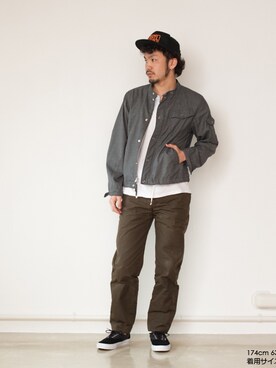 「 キャップ」｜「アイテム（ジャケット/アウター）」を使った、いっせいさん（メンズ・174cm）の春コーディネート