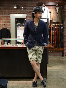 「Paraboot（パラブーツ）のアイテム（レインシューズ）」を使った、いっせいさん（メンズ・174cm）の春コーディネート