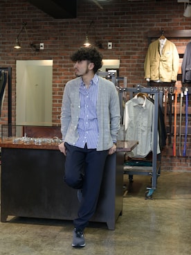 「BASISBROEK（バシスブルック）のアイテム（パンツ）」を使った、いっせいさん（メンズ・174cm）の春コーディネート