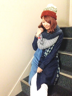 「チャイハネ（チャイハネ）のアイテム（シャツワンピース）」を使った、チャイハネSTAFF  amiさん（レディース・160cm）の秋コーディネート