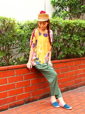 「アイテム（キャップ）」を使った、チャイハネSTAFF  amiさん（レディース・164cm）の春コーディネート