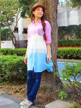 「アイテム（スニーカー）」を使った、チャイハネSTAFF  amiさん（レディース・164cm）の夏コーディネート