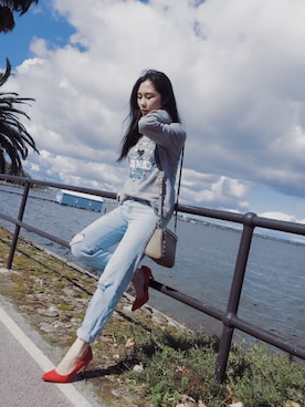 「KENZO」｜「アイテム（パンプス）」を使った、云子mewさん（レディース・168cm）の夏コーディネート