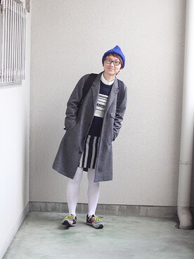 「I am I （アイアムアイ）のアイテム（その他アウター）」を使った、うちこさん（レディース・157cm）の冬コーディネート