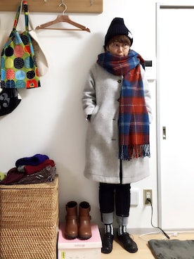 「フード」｜うちこさん（レディース・157cm）の冬コーディネート