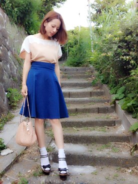 「Honey Salon（ハニーサロン）のアイテム」を使った、YUUKIさん（レディース・152cm）の春コーディネート