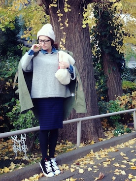 「PRADA（プラダ）のアイテム（スニーカー）」を使った、YUUKIさん（レディース・152cm）の冬コーディネート