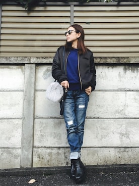 「SMADDY（スマディー）のアイテム」を使った、YUUKIさん（レディース・152cm）の冬コーディネート