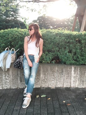「miu miu（ミュウミュウ）のアイテム（スニーカー）」を使った、YUUKIさん（レディース・152cm）の秋コーディネート