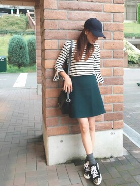 「miu miu（ミュウミュウ）のアイテム（スニーカー）」を使った、YUUKIさん（レディース・152cm）の秋コーディネート