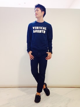 「GU（ジーユー）のアイテム（スウェット）」を使った、ゆうすけさん（メンズ・177cm）の秋コーディネート