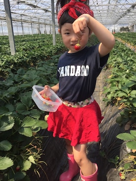 「handmade」｜「アイテム（レインシューズ）」を使った、ananさん（キッズ・100cm）の夏コーディネート