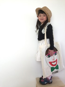 「H&M（エイチ・アンド・エム）のアイテム（ハット）」を使った、ananさん（キッズ・100cm）の春コーディネート