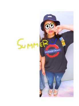 「one way（ワンウェイ）のアイテム（シューズ）」を使った、むのさん（レディース・151cm）の夏コーディネート