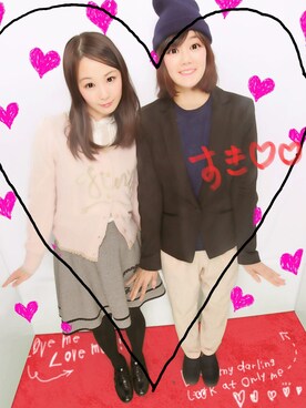 「YEVS（イーブス）のアイテム（帽子）」を使った、A-Iさん（レディース・161cm）の冬コーディネート