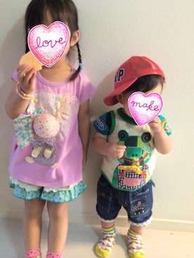 「ダブルB」｜♡coco♡さん（キッズ・80cm）の夏コーディネート