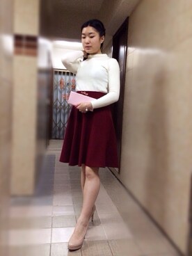 「skirt」｜「アイテム（財布/小物）」を使った、Zoieさん（レディース・160cm）の冬コーディネート