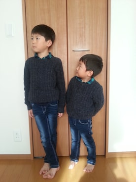 「UNIQLO（ユニクロ）のアイテム（シャツ/ブラウス、グリーン系）」を使った、MISAさん（レディース・163cm）の冬コーディネート