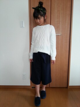 「Birthday（バースデイ）のアイテム（その他パンツ、ブルー系）」を使った、MISAさん（レディース・163cm）の冬コーディネート