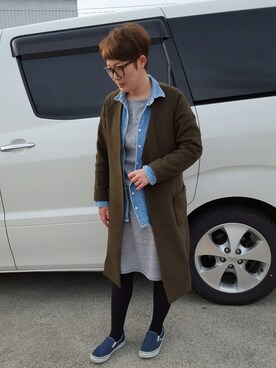 「UNIQLO（ユニクロ）のアイテム（スウェット、グレー系）」を使った、MISAさん（レディース・163cm）の春コーディネート