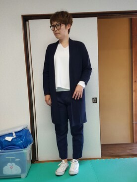 「CONVERSE（コンバース）のCONVERSE / CVS ALL STAR OX（スニーカー、ホワイト系）」を使った、MISAさん（レディース・163cm）の春コーディネート