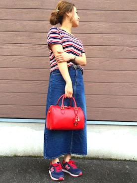 「Samantha Tiara（サマンサティアラ）のアイテム（ネックレス）」を使った、sayakaさん（レディース・156cm）の夏コーディネート