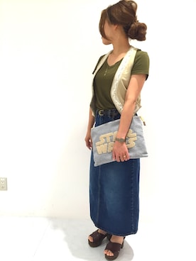 「Samantha Tiara（サマンサティアラ）のアイテム（ネックレス）」を使った、sayakaさん（レディース・156cm）の夏コーディネート