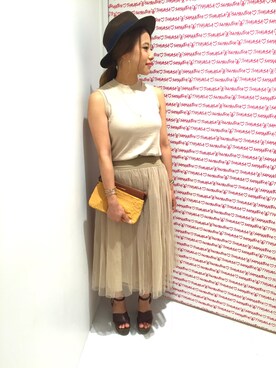 「Samantha Tiara（サマンサティアラ）のアイテム（ネックレス）」を使った、sayakaさん（レディース・156cm）の夏コーディネート